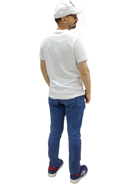 Erkek Bisiklet Yaka Silim Fit Yazı Kabartmalı %100 Pamuk T-Shirt fırsatları