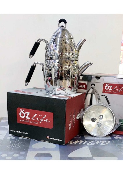 Aile Boy 4 Parça Çaydanlık Seti, Şık ve Dayanıklı, Silikon Saplı, 1,1 L fiyatları