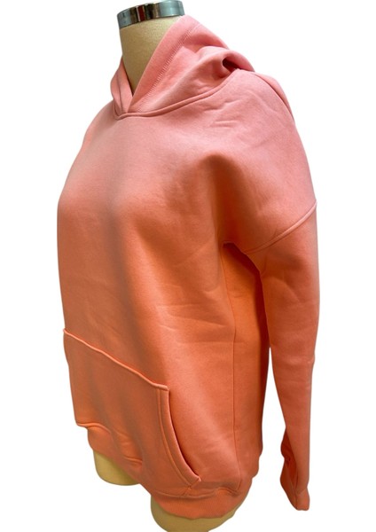 Kapşonlu Önden Cepli Şeker Pembe Renk 3 Ip Hoodie Sweatshirt fiyatları