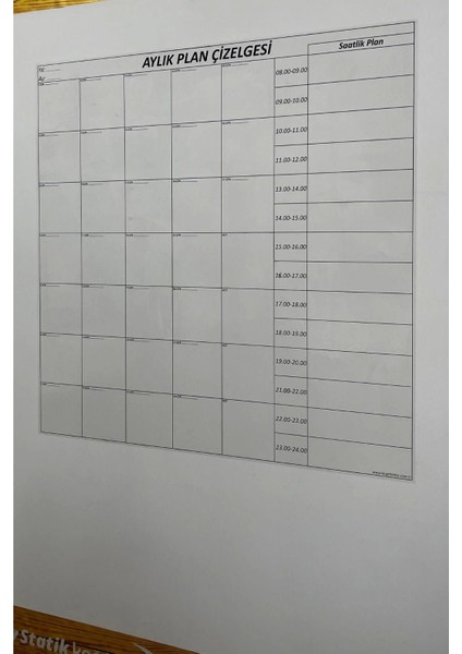 Aylık Planlayıcı Manyetik Duvar Stickerı Takvim Plan Çizelgesi (4887)