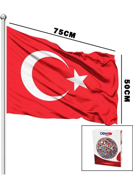 Türk Bayrağı Alpaka Kumaş 50X75CM (4887)