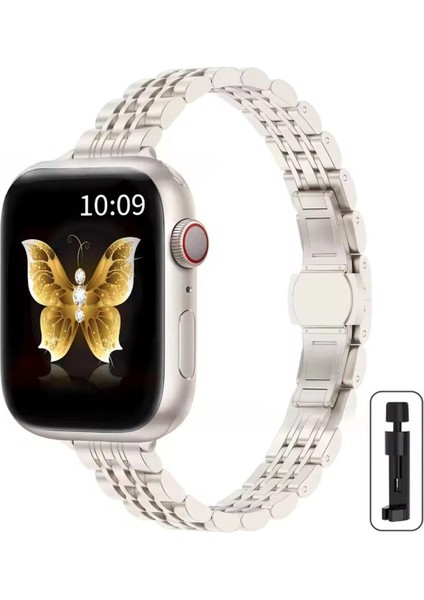Apple Watch 4 5 6 7 8 9 10 Se Ultrauyumlu 44 45 46 49MM Ince Slim Rolex Tasarım Kordon Kayış