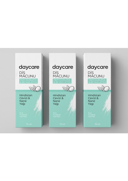 Diş Macunu 75 ml x 3’lü Paket – Hindistan Cevizi & Nane Yağı