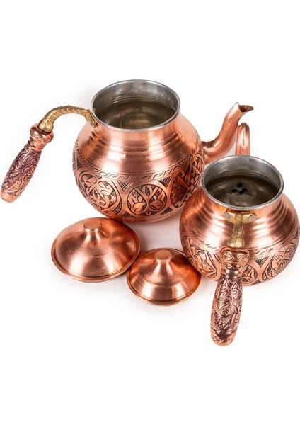 Tombul El Yapımı Bakır Çaydanlık