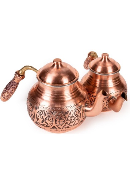 Tombul El Yapımı Bakır Çaydanlık