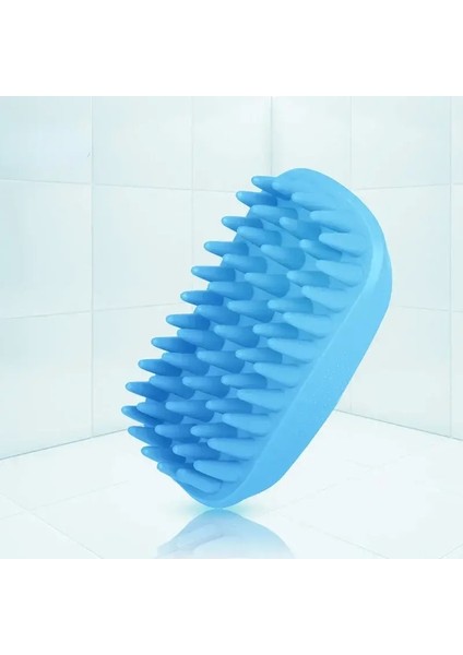 Evcil Hayvan Banyo Fırçası Kauçuk Tarak Kılları Temizleme Fırçası Evcil Hayvan Köpeği Kedi Bakım Temizleme Eldiveni Masaj Evcil Hayvan Saç Bakım Aracı Renk:Mavi/Boyut:M (Yurt Dışından)