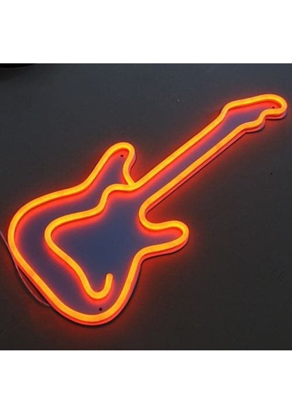 Neon LED Dekoratif Aydınlatma -Gitar, 50X23CM-