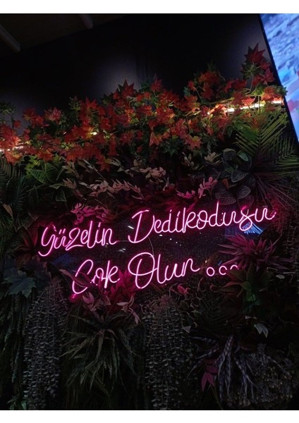 Neon LED Dekoratif Aydınlatma -Güzelin Dedikodusu Çok Olur, 90X40CM-