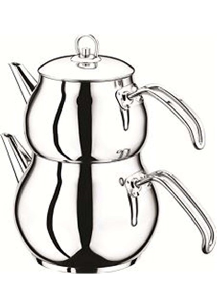 Büyük Boy Sade Çelik Çaydanlık, Dayanıklı ve Şık Metal Tasarım