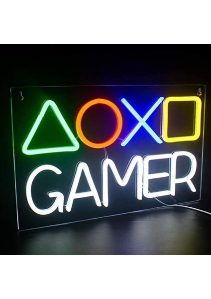 Neon LED Dekoratif Aydınlatma -Gamer, 50X30CM-