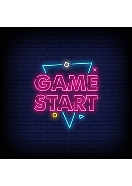 Neon LED Dekoratif Aydınlatma -Game Start, 60X60CM-