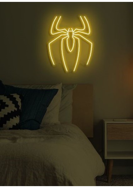 Neon LED Dekoratif Aydınlatma -Örümcek, 40X50CM-