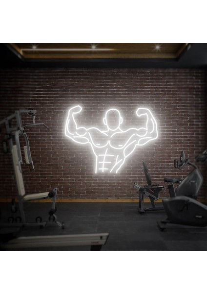 Neon LED Dekoratif Aydınlatma -Spor, Kaslı Adam, 60X45CM-
