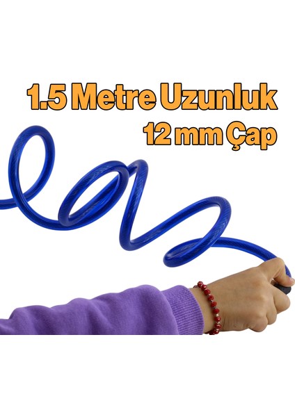 Bisiklet Kilit 150 Cm Motosiklet Halat Zincir Çelik Kilit Çap 12 Mm Ø Hırsız Önleme Güvenlik 1 Adet