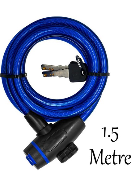 Bisiklet Kilit 150 Cm Motosiklet Halat Zincir Çelik Kilit Çap 12 Mm Ø Hırsız Önleme Güvenlik 1 Adet
