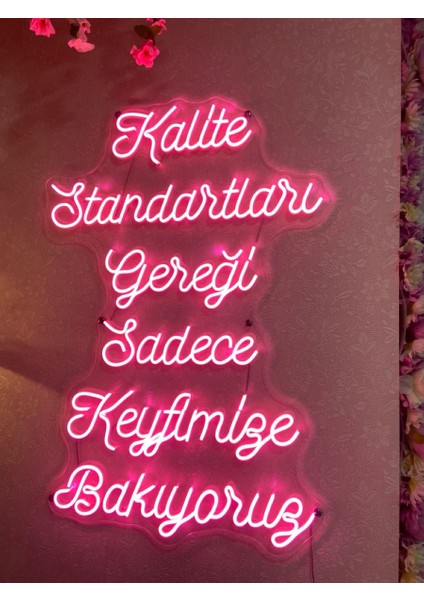 Neon LED Dekoratif Aydınlatma -Kalite Standartları Gereği Keyfimize Bakıyoruz, 65X100 Cm-