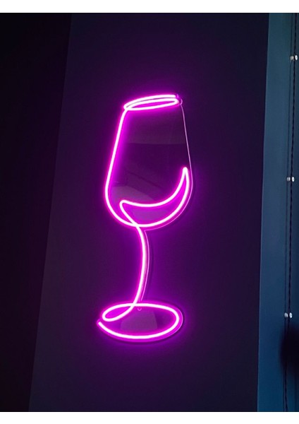Neon LED Dekoratif Aydınlatma -Kadeh, 15X40CM-