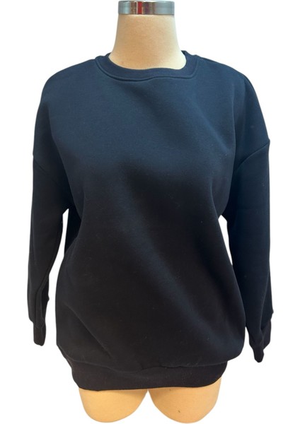 Avcıoglu Yuvarlak Yaka Oversize Koyu Lacivet 3 Ip Sweatshirt