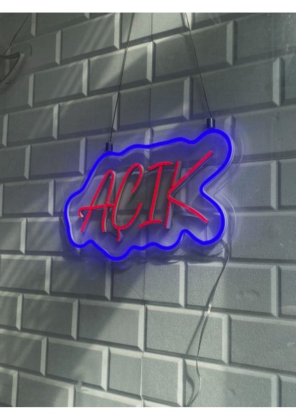 Neon LED Dekoratif Aydınlatma -Açık, 40X20 Cm-