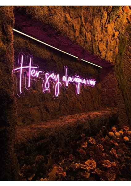 Neon LED Dekoratif Aydınlatma -Herşey Olacağına Varır, 75X25CM-