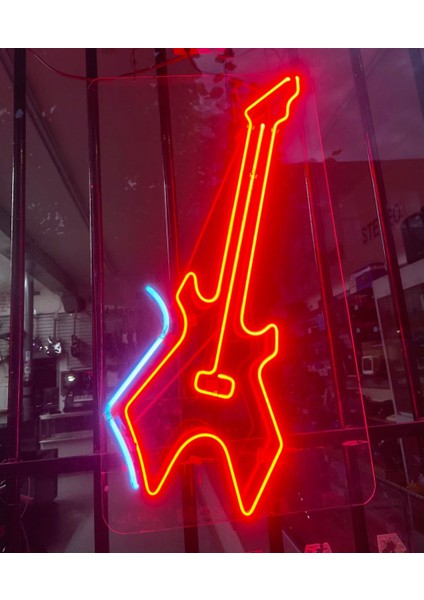 Neon LED Dekoratif Aydınlatma -Elektro Gitar, 20X40CM-