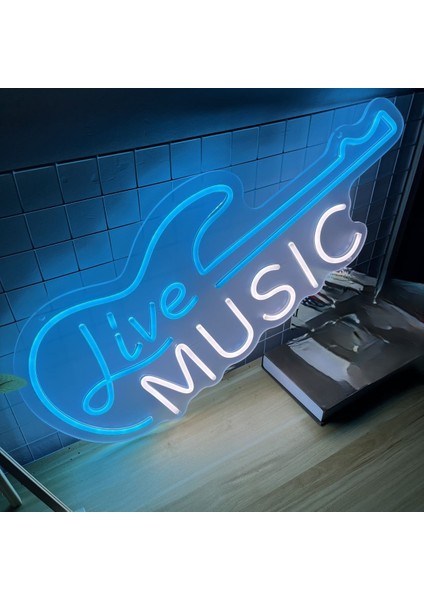 Neon LED Dekoratif Aydınlatma -Live Music, 50X25CM- modelleri