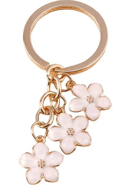 Sevimli Emaye Anahtarlık Renkli Sakura Çiçek Anahtarlık Kadınlar Için Tatlı Anahtar Zincirleri Kızlar Çanta Aksesuarları Dıy Takı Hediyeler (Yurt Dışından)