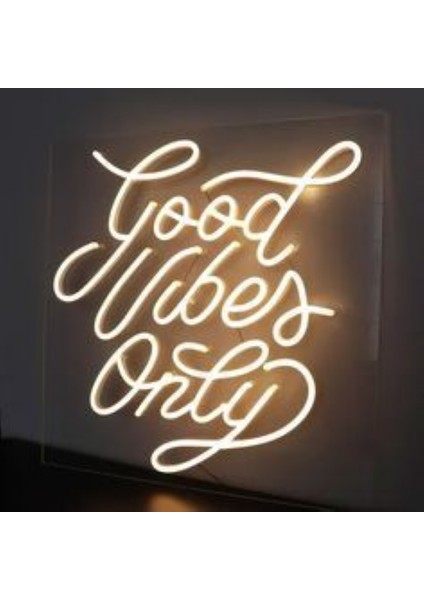 Neon LED Dekoratif Aydınlatma -Good Vibes Only, 50X50CM-