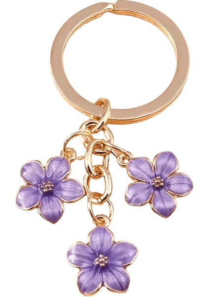 Sevimli Emaye Anahtarlık Renkli Sakura Çiçek Anahtarlık Kadınlar Için Tatlı Anahtar Zincirleri Kızlar Çanta Aksesuarları Dıy Takı Hediyeler (Yurt Dışından)