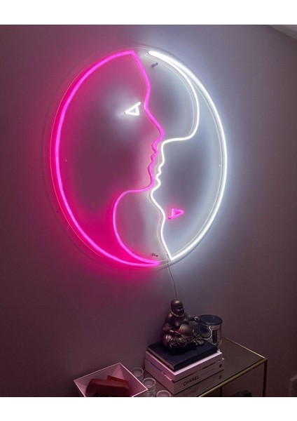 Neon LED Dekoratif Aydınlatma -Yinyang, 45X45CM-