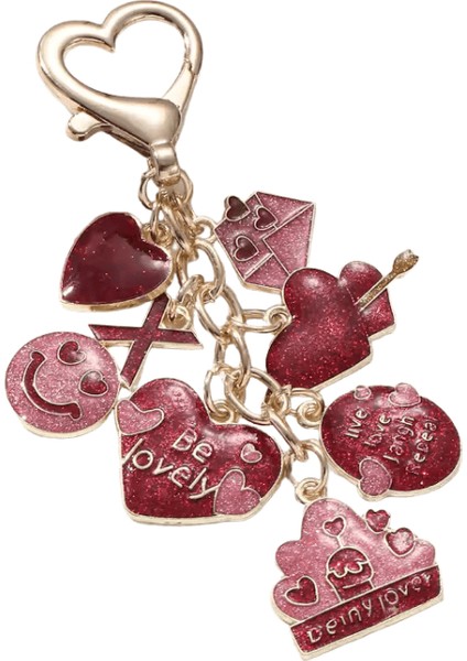 Kırmızı Kalp Güzel Gülümseme Yüz Emaye Anahtarlık Zarf Aşk Anahtarlık Kadınlar Erkekler Için Iyi Sevgililer Günü Hediyesi El Yapımı Takı (Yurt Dışından)