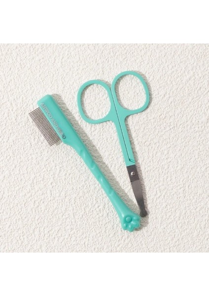 Paslanmaz Çelik Evcil Hayvan Yüz Temizleme Tarak Seti Ince Diş Gözy Lekelerini, Göz Pisliğini, Kedi Tüyünü Temizleyen Tarak Evcil Hayvan Bakım Malzemesi Renk:Yeşil (Yurt Dışından)