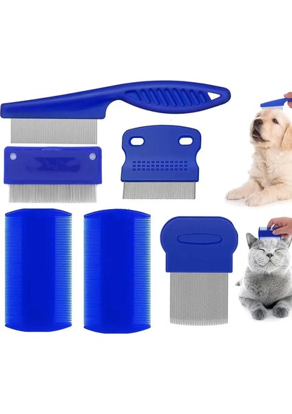 6 Adet/takım Çelik Kene ve Bit Yönetici Ince Dişli Köpekler Kediler Bakım Tarakları Tüy Dökücü Araç Evcil Hayvan Göz Y Temizleyici Evcil Hayvan Parazit Tarakları (Yurt Dışından)