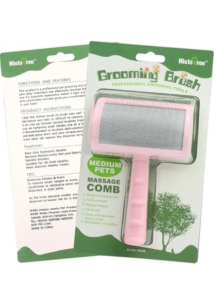 Köpek Fırçası Paslanmaz Çelik Köpek Tarakları Köpek Masajı Bakım Fırçası Evcil Hayvan Tüy Temizleme Araçları Yumuşak Saplı Kedi Tarak Fırçası Kedi Rengi:Pembe (Yurt Dışından)