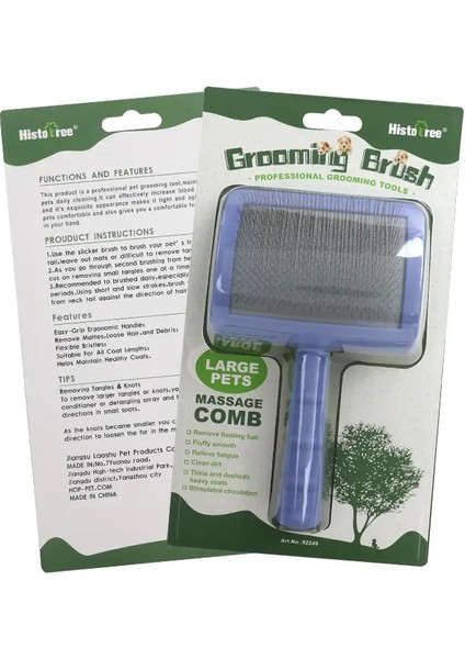 Köpek Fırçası Paslanmaz Çelik Köpek Tarakları Köpek Masajı Bakım Fırçası Evcil Hayvan Saç Temizleme Araçları Yumuşak Saplı Kedi Tarak Fırçası Kedi Rengi:mavi L (Yurt Dışından)