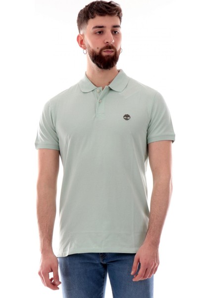 TB0A6BX4 Millers River Sleeve Stretch Polo Açık Yeşil Erkek T-Shirt