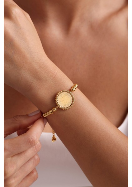 14 Ayar Dorika Çeyrekli Bileklik