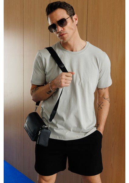 Erkek Tişört Standart Kalıp Basic Bisiklet Yaka T-Shırt Basıc-Mankensiz3 modelleri