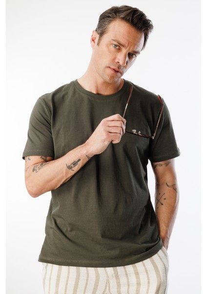 Erkek Tişört Standart Kalıp Basic Bisiklet Yaka T-Shırt Basıc-Mankensiz3 modelleri