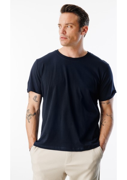 Erkek Tişört Standart Kalıp Basic Bisiklet Yaka T-Shırt Basıc-Mankensiz3 fırsatları