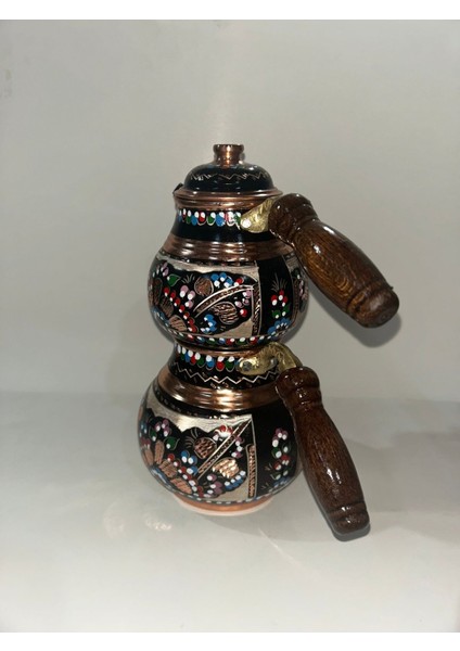 El Işi İşlemeli Içi Kalaylı Çaydanlık