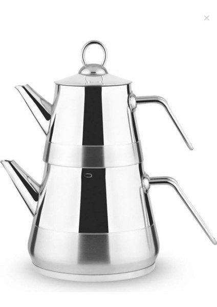 Gri Piramit Aile Boy Çelik Çaydanlık N:7, şık ve dayanıklı tasarım