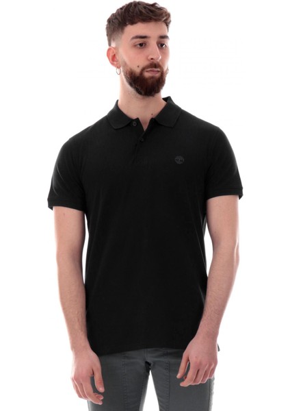 TB0A6BX4 Millers River Sleeve Stretch Polo Siyah Erkek T-Shirt