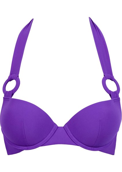 Summer Essence Push-Up Bikini Üstü, Balenli, Kalıplı, Altın Detaylı, Geri Dönüşümlü Kumaş