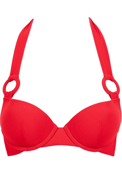 Summer Essence Push-Up Bikini Üstü, Balenli, Kalıplı, Altın Detaylı, Geri Dönüşümlü Kumaş