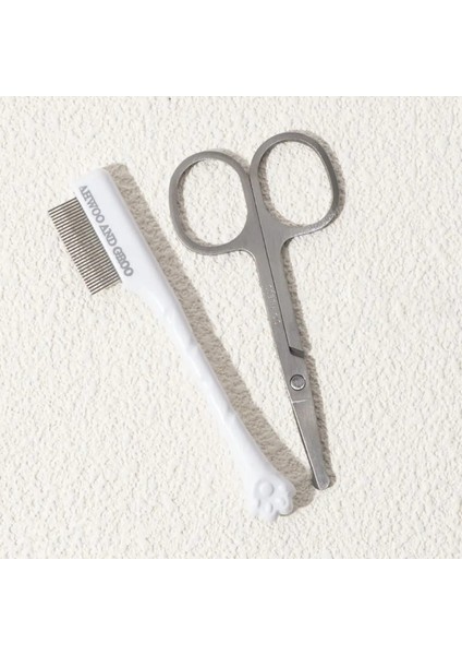 Paslanmaz Çelik Evcil Hayvan Yüz Temizleme Tarak Seti Ince Diş Yırtık Lekelerini Göz Pisliğini Kedi Tüyü Tarak Pet Bakımı Renk:beyaz (Yurt Dışından)