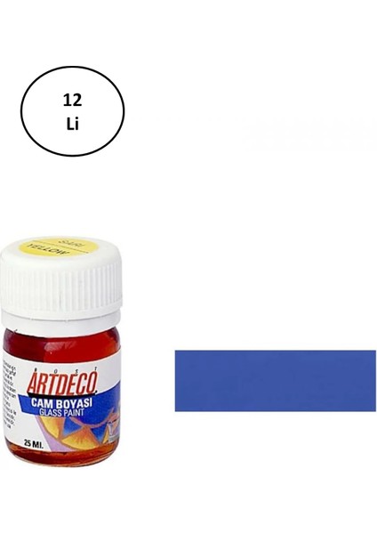 Artdeco Cam Boyası 25ML Mavi 12'li