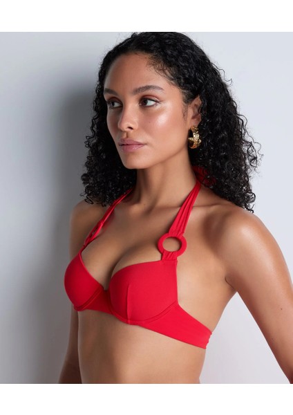 Summer Essence Push-Up Bikini Üstü, Balenli, Kalıplı, Altın Detaylı, Geri Dönüşümlü Kumaş