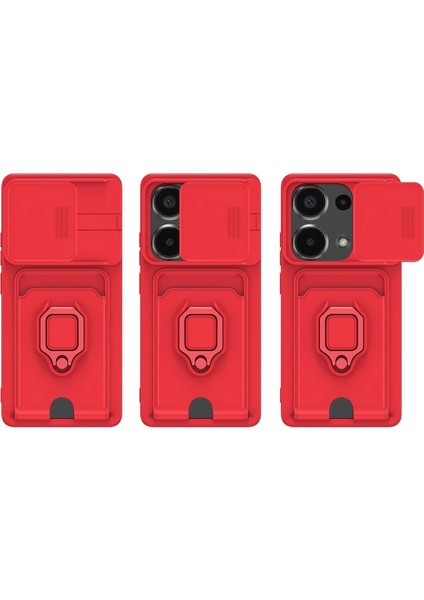 Xiaomi Redmi Note 14S Kılıf Kamera Korumalı Sürgülü Yüzüklü Standlı Kartvizit Ip Askılı Zuma Silikon modelleri