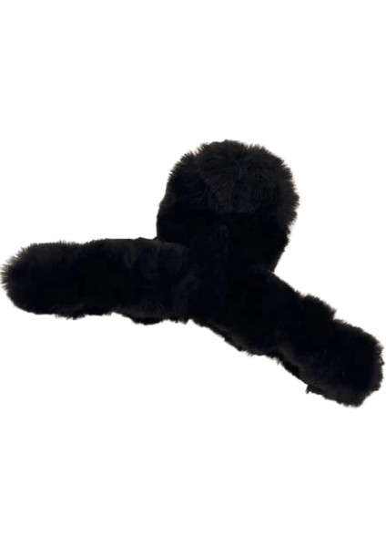 Yeni 14CM Zarif Peluş Saç Klip Pençe Kore Moda Ekstra Büyük Tavşan Peluş Kapmak Cawl Klipler Kız Saç Aksesuarları Renk:siyah (Yurt Dışından)